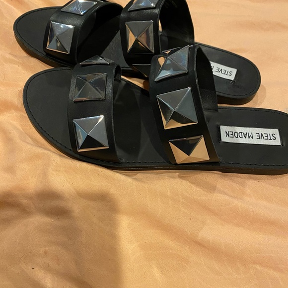 Steve Madden black sandals/slides  Cressida size 7 - Picture 6 of 8